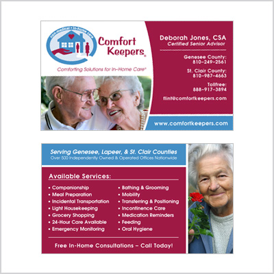 Business card for Comfort Keepers rep