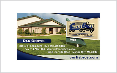 Business card for Cortis Bros