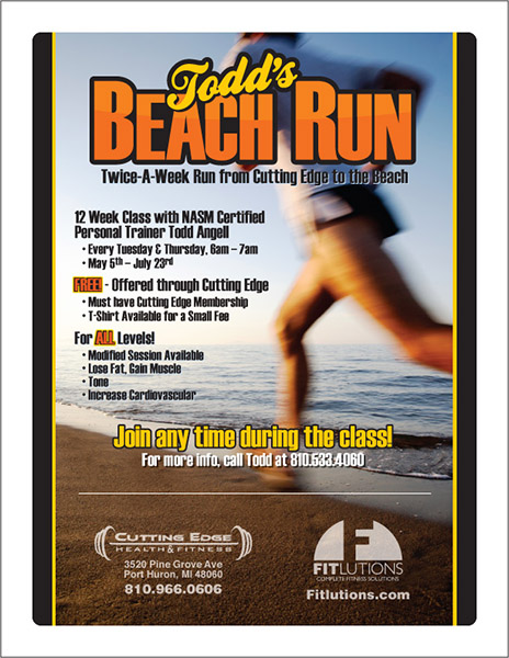 Flyer for "Todd's Beach Run" Class